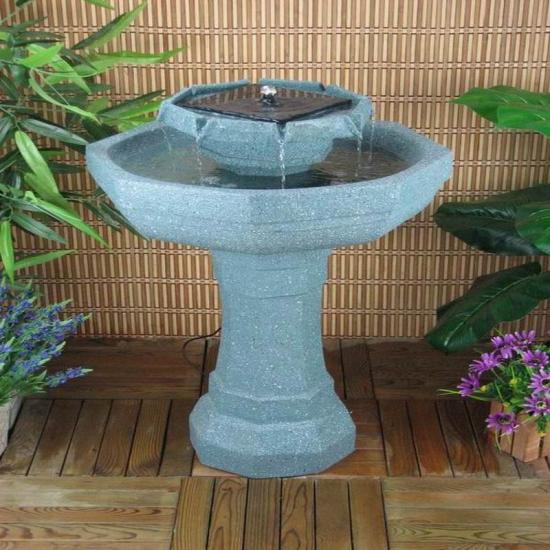 birdbaths and fountain